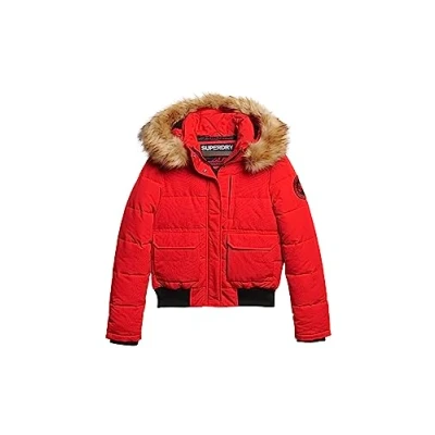 Abbildung von Superdry Everest Puffer Winterjacke, Damen, Größe: 40, High risk red
