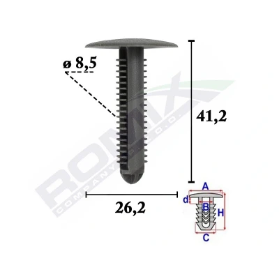 Abbildung von ROMIX C70608 Clip, Zier /Schutzleiste RENAULT: TRAFIC 2 Bus, Kasten, NISSAN: Qashqai