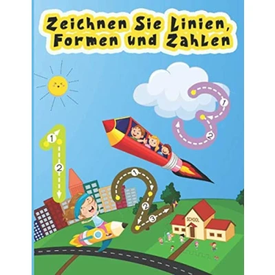 Abbildung von Zeichnen Sie Linien, Formen und Zahlen: Aufgabenheft für Kinder im Kindergarten