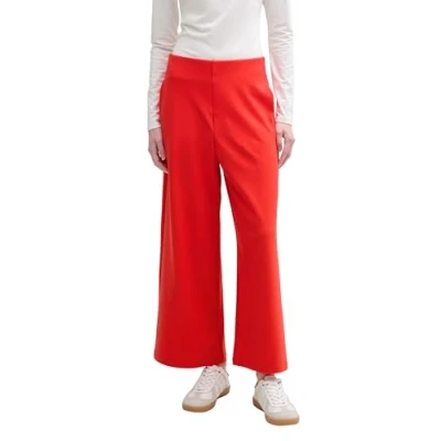Abbildung von TOM TAILOR Denim Damen High Waist Culotte Hose, 13745 Scarlet Red, M