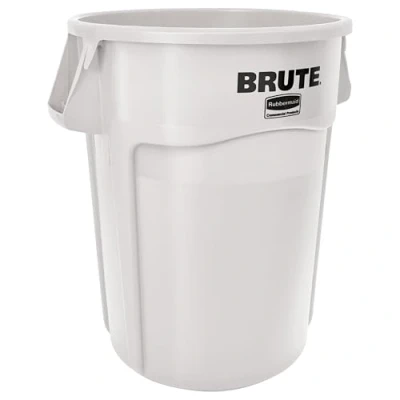 Abbildung von Rubbermaid Commercial Products 1779740 BRUTE Heavy Duty Waste/Utility Container, Round, 166.5 L, White