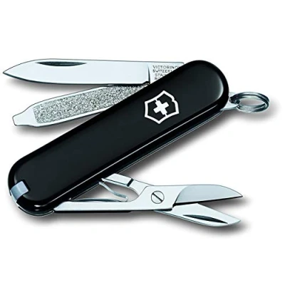 Abbildung von Victorinox Schweizer Taschenmesser, Klein, Classic SD, Multitool, Swiss Army Knife mit 7 Funktionen, Klinge, Nagelfeile, Schraubendreher