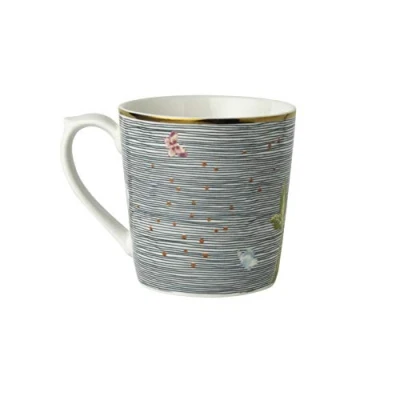 Abbildung von Laura Ashley Becher Midnight Pinstripe Porzellan Weiss/Multicolor/Florales Muster Volumen: 320ml Spülmaschinen und Mikrowellengeeignet