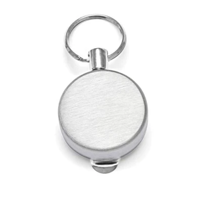Abbildung von WEDO 2624528 Gürtel Clip, mit ausziehbarer Schlüsselschnur aus Polyester 71,5 cm, Edelstahl Gehäuse, silber