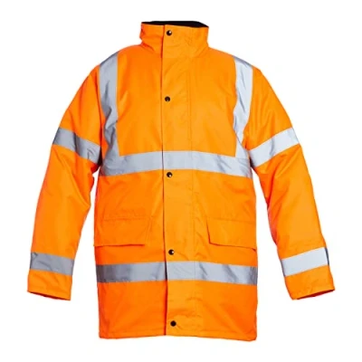 Abbildung von Blackrock Warnschutzmantel in Orange mit wasserdichten versiegelten Nähten, vollständig EN zertifiziert 2XL