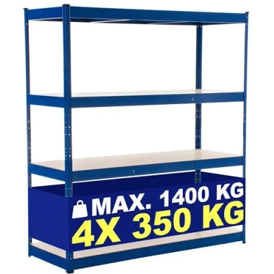 Abbildung von CLP Lagerregal 160X180X60 cm I Böden Bis Je 350 KG Belastbar Metall Steckregal, Farbe:blau