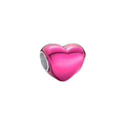 Abbildung von Pandora Charm Einhänger Damen Rosa Metallic Herz Sterling Silber 793337C03