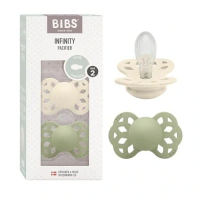 Abbildung von BIBS Infinity Schnuller 2er Pack Silikon Größe 2 Symmetrisch, Ivory/Sage
