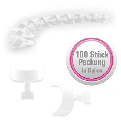 Abbildung von Mini French Tips Nagelspitzen weiss 100 Stück Spitzen white in Tipbox
