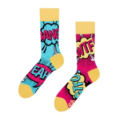 Abbildung von Good Mood Comics Buntes Design Geschenk Socken 1 Paar, Mehrfarbig, UK6 8/EU39 42/US7 9