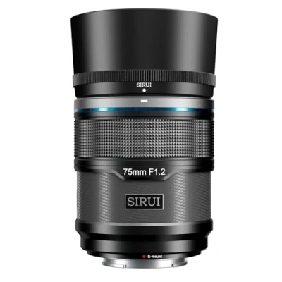 Abbildung von SIRUI Sniper 75mm Autofokus Objektiv, F1.2 Teleobjektiv für APS C Kameras der A5 A6 A7 FX A9 ZV E Serie (E Mount, Schwarz)