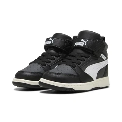 Abbildung von PUMA Kinder Rebound V6 Mid Sneakers 22, Black White Dusky Gray