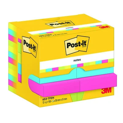 Abbildung von Haftnotizen Post it , ENERGETIC, 38x51mm, 12x100 Blatt 1 PA