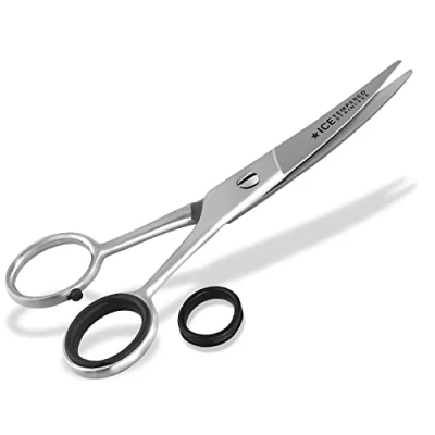 Abbildung von Gebogene Bartschere Haarschere mit Mikroverzahnung 13 cm Rostfreies Edelstahl