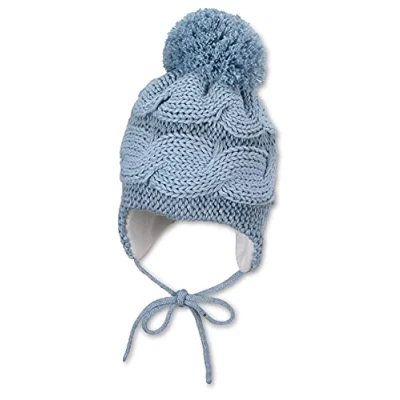 Abbildung von Sterntaler Baby Mädchen Strickmütze Zopfringel Mütze, Mittelblau, 49