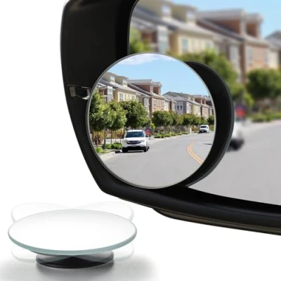 Abbildung von LivTee Blind Spot Mirror, 2&quot; Round HD Glass Frameless Convex Rear View Mirror with wide angle Adjustable Stick for Cars SUV and Trucks, Pack of 2
