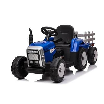 Abbildung von Elektro Kindertraktor mit Anhänger 12V Blau