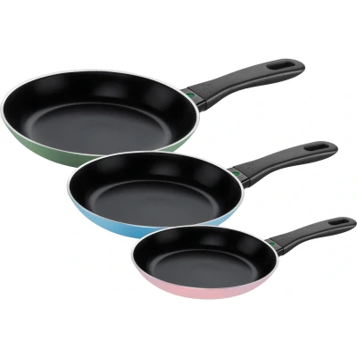 Abbildung von BALLARINI Pfannen Set &quot;Bratpfanne Caprera&quot;, Aluminium, (Set, 3 tlg., 1 Bratpfanne 28 cm, 24 20 cm), Keramikbeschichtung, Thermopoint, bunt, Made in Italy