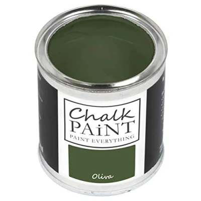 Abbildung von Chalk Paint Everything® Oliva Kreidefarbe Wasserbasis für Alle Oberflächen einfach zu verarbeiten ohne schlechten Geruch Extra Matt (250 ml)