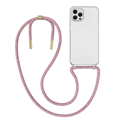 Abbildung von MyGadget Handykette für iPhone 12 Pro Max [ Hülle mit Band abnehmbar &amp; verstellbar ] Handyhülle Handyband zum Umhängen Schnur Case Schutzhülle Bunt