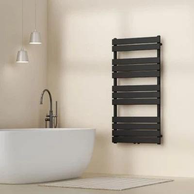 Abbildung von neu.haus Badheizkörper, »Voss« Handtuchheizkörper mit Lamellen 120x60cm Schwarz