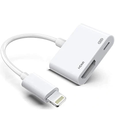 Abbildung von Lightning auf HDMI Digital AV Adapter für iPhone 14/13/12/11/XS/XR/X/8/7/iPad zu TV/Projektor/Monitor, 1080P Sync Bildschirmkabel, MFi zertifizierter Videokonverter