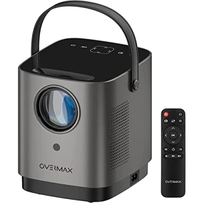Abbildung von OVERMAX Multipic Full HD Projektor, LED Beamer, Heimkinoprojektor, Heimkino, Fernbedienung, Projektor mit Lautsprecher, Bildgröße von 35 bis 120 Zoll (MULTIPIC 3.6)
