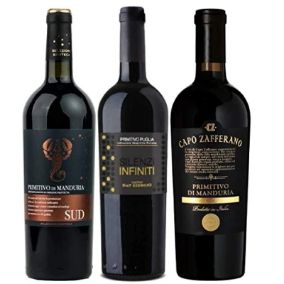 Abbildung von 3er Probierpaket Primitivo zum Kennenlernen hochwertige Rotweine aus Italien 3 x 0,75l