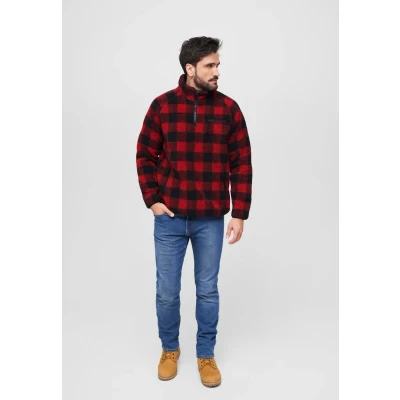 Abbildung von Brandit Fleecepullover, Herren, Größe: Large, Red/black/white