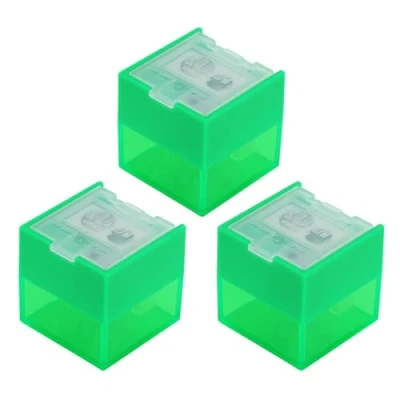 Abbildung von KUM AZ103.76.16 G Anspitzer mit Behälter Cube M2, grün, 3er Multipack, Doppel Behälterspitzer