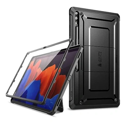 Abbildung von SUPCASE UBPro Hülle für Samsung Galaxy Tab S10 Ultra (2024)/Tab S9 (2023)/Tab S8 14.6 Zoll (2022), Bumper Case 360 Grad Schutzhülle mit Displayschutz &amp; S Pen Halter Ständer (Schwarz)