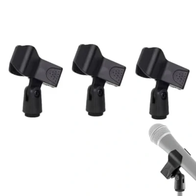 Abbildung von JJiaoLinin Universal Mikrofonhalter,3 Stück Qualitätvoller Springfeder Mikrofonclip verstellbarer Mikrofonhalter für Mikrofone Flexibel Mikrofonklemme Wireless und Handheld Mikrofon Bühnentreffen