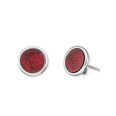Abbildung von Engelsrufer Damen Ohrstecker aus Sterling Silber mit Roter Jaspis Kraftstein Anhänger, Steckverschluss, nickelfrei, 10mm, ERE RJ ST