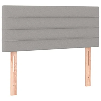 Abbildung von vidaXL Kopfteil, Bettkopfteil mit Holzbeinen, Höhenverstellbar Polsterkopfteil für Bett, Betthaupt Bettzubehör Schlafzimmer, Hellgrau 100x5x78/88cm Stoff
