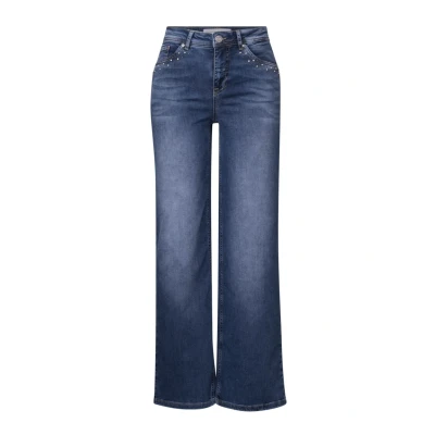 Abbildung von Street One WIDE LEG MIT Nieten Flared Jeans, Damen, Größe: 29x28, Blau