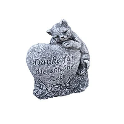 Abbildung von Stone and Style Gartenfigur Steinfigur Grabschmuck Katze &quot; Danke für die schöne Zeit