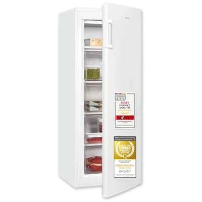 Abbildung von exquisit Gefrierschrank GS5230 H 040D, 142.6 cm hoch, 54.4 breit, 4* Gefrieren, Türanschlag wechselbar, Temperraturregelung