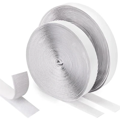 Abbildung von WISYOK Klettband Selbstklebend 8 Meter Extra Stark, Doppelseitiges Klettverschluss 20mm Breit, selbstklebend, Fliegengitter (Weiß)