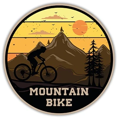 Abbildung von Finest Folia Mountainbike Aufkleber für Auto Fahrrad Bike Helm Wasserflasche Gitarre Laptop Koffer Outdoor MTB Vinyl Sticker wasserfest selbstklebend Zubehör R201 (02 Mountainbike)