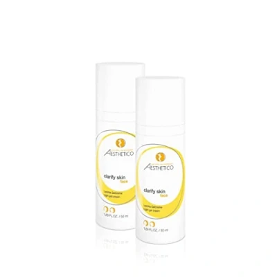 Abbildung von AESTHETICO clarify skin Mattierende Feuchtigkeitspflege f?r Mischhaut, fettige Haut und Akne, leichte Gelcreme mit Salizylsubstanzen (3 x 50 ml)