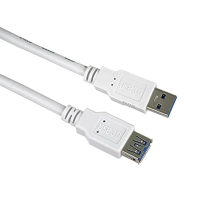 Abbildung von PremiumCord USB 3.0 Verlängerungskabel 5m, Datenkabel SuperSpeed bis zu 5Gbit/S, Ladekabel, Typ A Buchse auf Stecker, 9Pin, 3X geschirmt, Farbe Weiß, Länge 1m