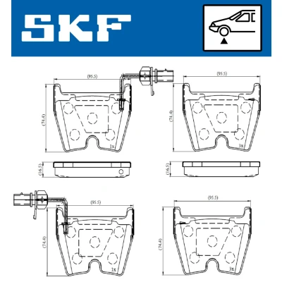 Abbildung von SKF VKBP 80369 E Bremsbelagsatz inkl. Verschleißwarnkontakt