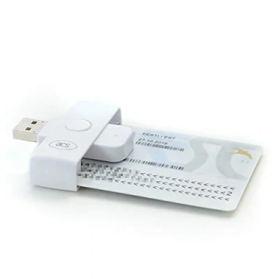 Abbildung von ACS ACR39U N1 PocketMate II USB Chipkartenleser Smart Card Reader, Klein Faltbar (Weiß)