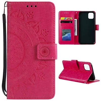Abbildung von CoverKingz Klapphülle kompatibel mit Xiaomi 11 Lite 5G NE/Mi Schutzhülle Kartenfach zum aufklappen Klapphandyhülle Case klappbar Motiv Mandala Pink
