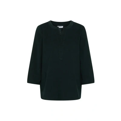 Abbildung von CECIL Damen 3412033 Split Neck Cordbluse, Ink Green, XL