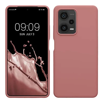 Abbildung von kwmobile Hülle kompatibel mit Xiaomi Redmi Note 12 Pro+ 5G / Pro Plus Silikon Handy Case Handyhülle weiche Oberfläche kabelloses Laden Winter Rose