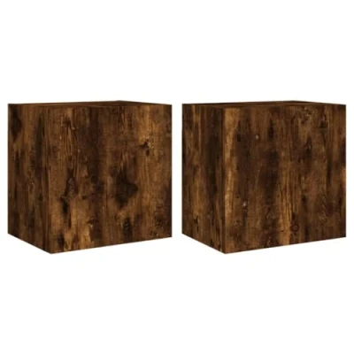 Abbildung von vidaXL TV Wand Wandschränke 2 Stk. Räuchereiche 40,5x30x40 cm Holzwerkstoff, (2 St)