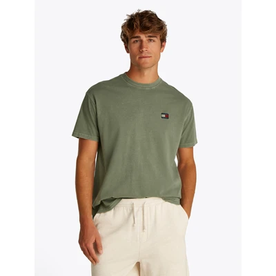 Abbildung von Tommy Jeans Label TEE Unisex Tshirt basic, Größe: 46, Aruba green