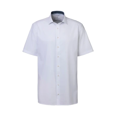 Abbildung von OLYMP Luxor 24/Seven modern fit Hemd Halbarm Haifischkragen Twill weiß Gr. 37