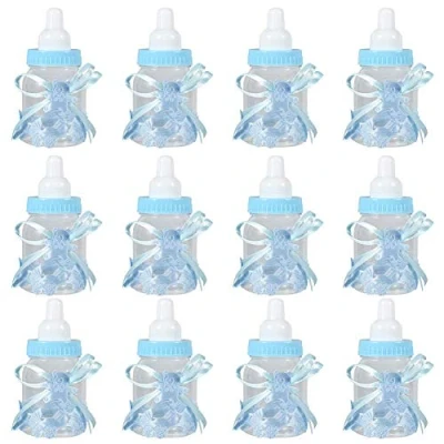 Abbildung von Agatige 12 teiliges Babyflaschen Gastgeschenk, mit Schleife und Bären Babyparty Gefälligkeiten für die Geburtstagsfeier